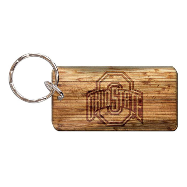 Wholesale-Ohio State Buckeyes WOOD Keychain Rectangle