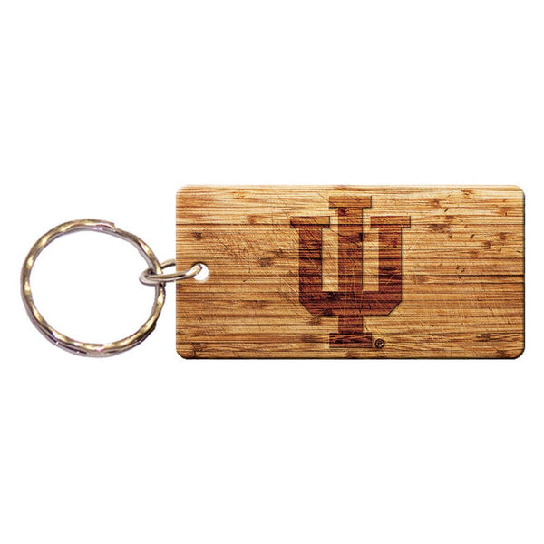 Indiana Hoosiers WOOD Keychain Rectangle