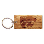 Kansas State Wildcats WOOD Keychain Rectangle