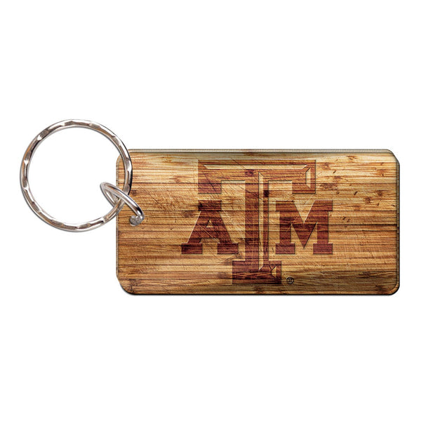 Texas A&M Aggies WOOD Keychain Rectangle