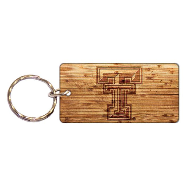 Wholesale-Texas Tech Red Raiders WOOD Keychain Rectangle