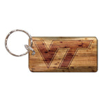 Wholesale-Virginia Tech Hokies WOOD Keychain Rectangle