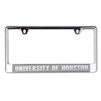 Wholesale-Houston Cougars FROSTED Lic Plate Frame B/O Printed