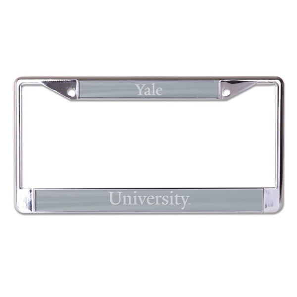 Wholesale-Yale Bulldogs SILVER Lic Plt Frame S/L Printed