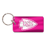 Kansas City Chiefs PINK Keychain Rectangle