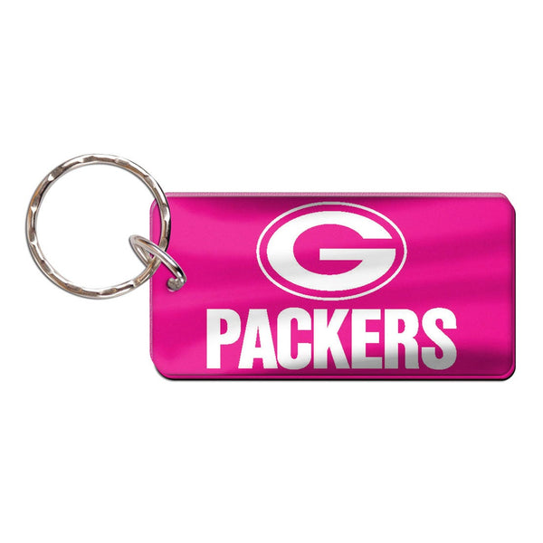 Green Bay Packers PINK Keychain Rectangle