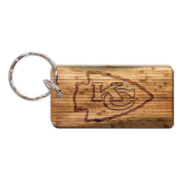 Kansas City Chiefs WOOD Keychain Rectangle