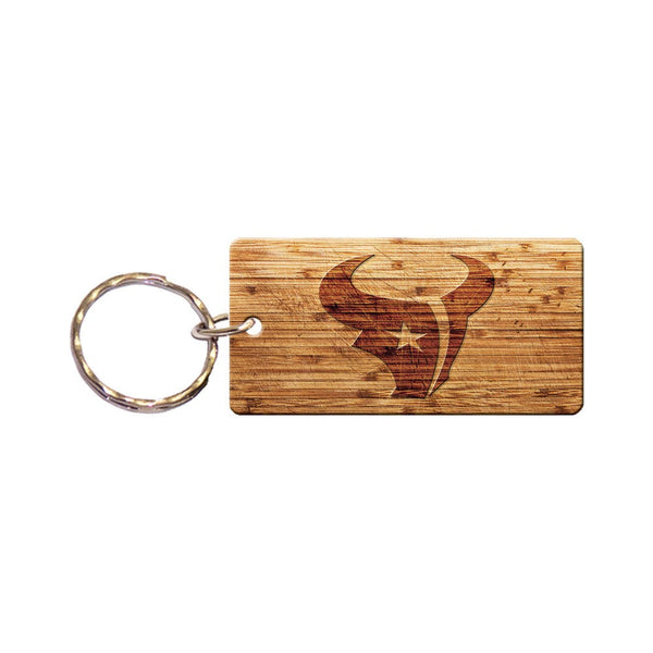 Houston Texans WOOD Keychain Rectangle
