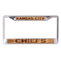 Kansas City Chiefs WOOD Lic Plt Frame S/L Printed