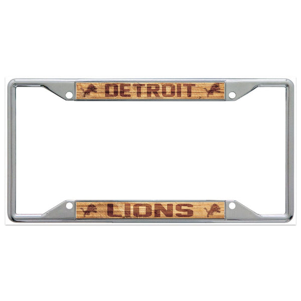 Detroit Lions WOOD Lic Plt Frame S/S Printed