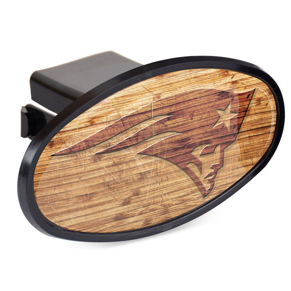 New England Patriots WOOD Oval 2" Hitch Receiver