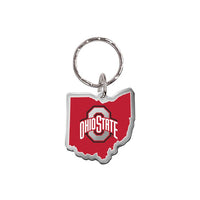 Wholesale-Ohio State Buckeyes STATE SHAPE Keychain Freeform