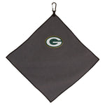 Green Bay Packers Towel - Grey Microfiber 15" x 15"