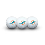 Miami Dolphins 3 Golf Balls In Clamshell