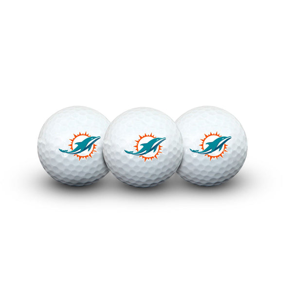 Miami Dolphins 3 Golf Balls In Clamshell