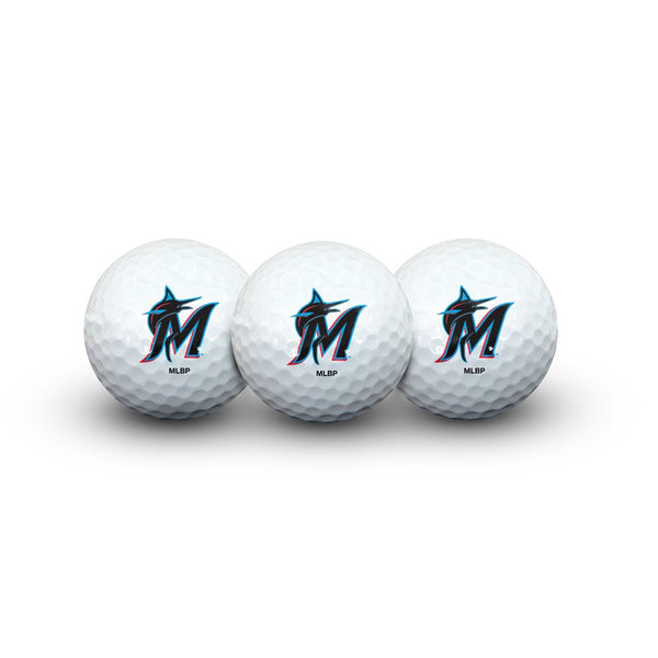Miami Marlins 3 Golf Balls In Clamshell