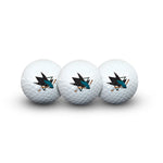 San Jose Sharks 3 Golf Balls In Clamshell