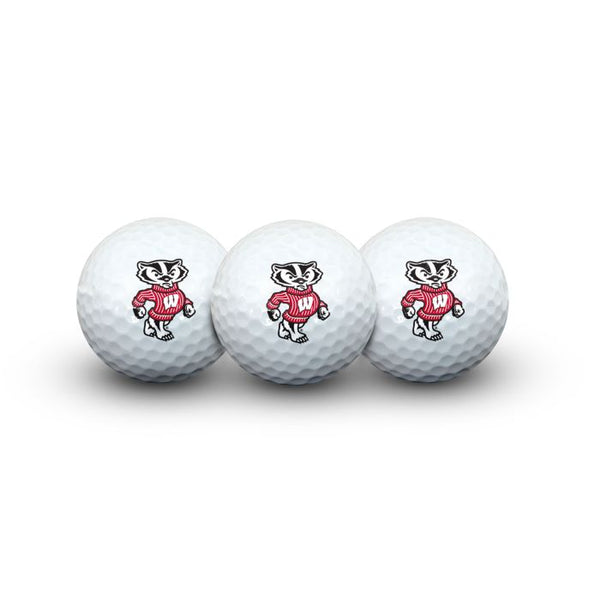 Wholesale-Wisconsin Badgers 3 Golf Balls In Clamshell