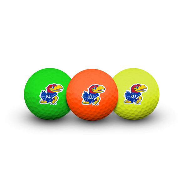 Kansas Jayhawks 3 Golf Balls In Clamshell