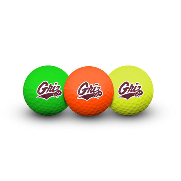 Montana Grizzlies 3 Golf Balls In Clamshell
