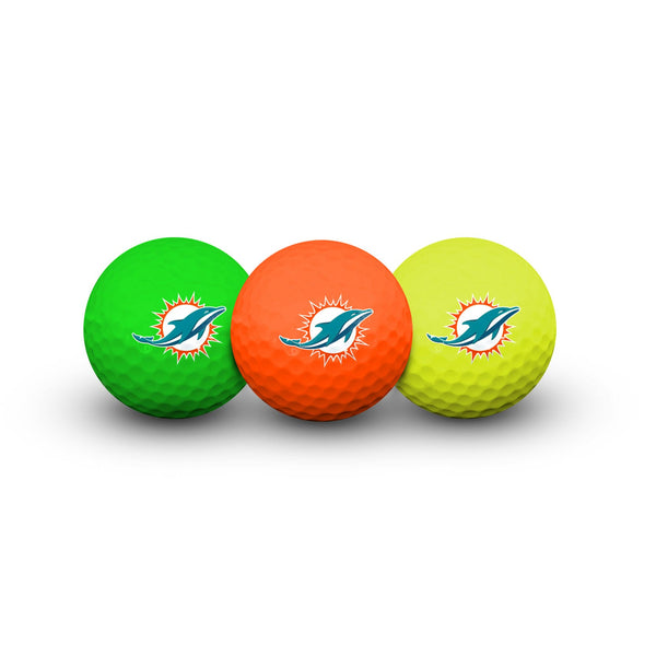 Miami Dolphins 3 Golf Balls In Clamshell