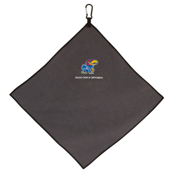 Wholesale-Kansas Jayhawks Towel - Grey Microfiber 15" x 15"