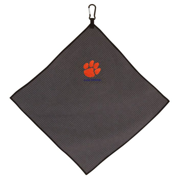 Wholesale-Clemson Tigers Towel - Grey Microfiber 15" x 15"