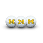 Wholesale-Michigan Wolverines 3 Golf Balls In Clamshell